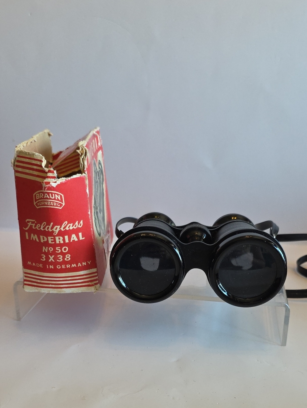 VTG 30s German Imperial Fieldglass #50 Binoculars 3 x 38 Braun Nurnberg Germany
